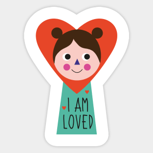 I am loved positive affirmative words kids childish children inspiration Sticker